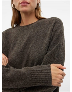 Пуловер Strickpullover loose fit Rundhals tiefe Schultern, коричневый Vero moda