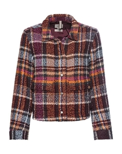 Куртка Kurze Jacke im Karomuster, цвет Lila-Orange Camel active