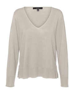 Пуловер Strickpullover loose fit V-Ausschnitt Langarm, песочный Vero moda