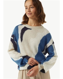 Пуловер Strickpullover langarm, цвет Blau-mehrfarbig Comma,