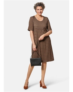 Платье до колена Druckkleid, цвет schwarz/milchkaffee Goldner