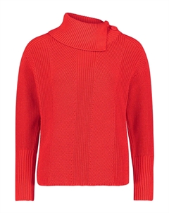Пуловер Grobstrick-Pullover mit hohem Kragen, цвет Poppy Red Betty barclay