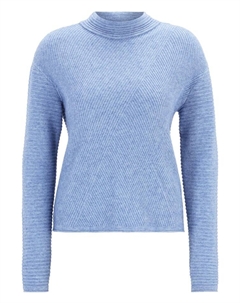 Пуловер Basic-Strickpullover mit Rippenstruktur, цвет Middle Blue Melange Betty barclay