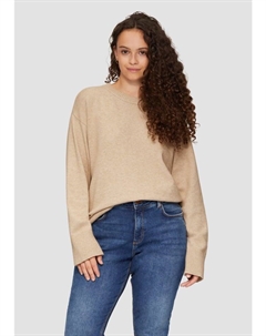Пуловер Strickpullover langarm, бежевый Qs