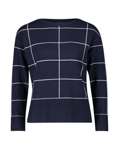 Пуловер Strickpullover langarm, цвет Patch Dark Blue/Nature Betty barclay