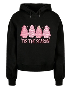 Пуловер Oversized Hoody Pink Weihnachten Cake Tis The Season, черный F4nt4stic