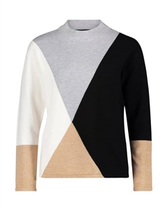 Пуловер Feinstrickpullover mit Kragen, цвет Patch Grey/Black Betty barclay