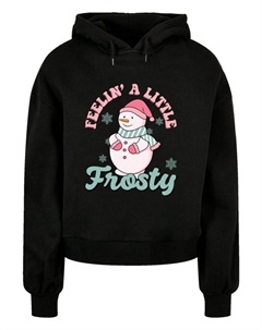 Пуловер Oversized Hoody Cozy Winter Feelin Frosty Snowman, черный F4nt4stic