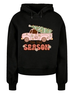 Пуловер Oversized Hoody Tis The Season Weihnachten Drivin Home, черный F4nt4stic