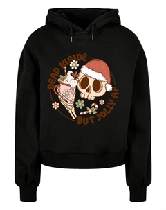 Пуловер Oversized Hoody Dead inside but jolly AF Weihnachten, черный F4nt4stic