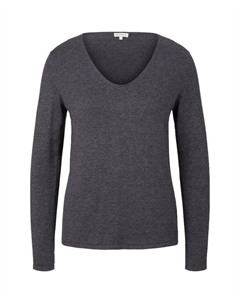 Пуловер Pullover, цвет evident anthracite melange Tom tailor