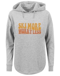 Пуловер Oversized Hoodie Ski More Worry Less, серый F4nt4stic