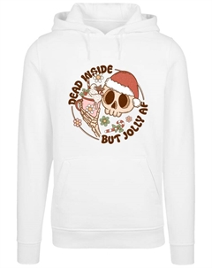 Пуловер Hoodie Dead inside but jolly AF Christmas, белый F4nt4stic