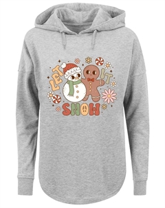 Пуловер Oversized Hoodie Let It Snow Gingerbread, серый F4nt4stic
