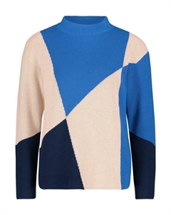 Пуловер Feinstrickpullover mit Intarsie, цвет Patch Blue/Nature Betty barclay