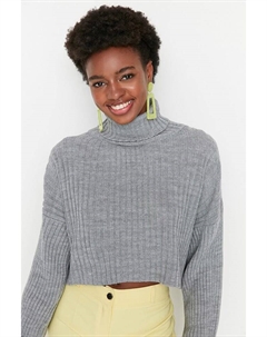 Пуловер Rollkragenpullover, серый Trendyol