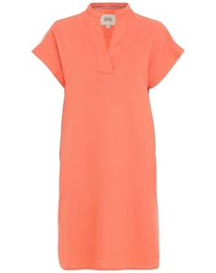 Короткое платье Schlupfkleid aus einem Leinenmix, цвет Coral Camel active