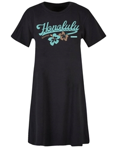 Короткое платье T-Shirt Dress Honolulu, черный F4nt4stic