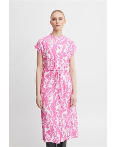 Короткое платье Blusenkleid IHREGINE DR - 20118372 Modisches Freizeitkleid mit Allover-Druck, розовый Ichi