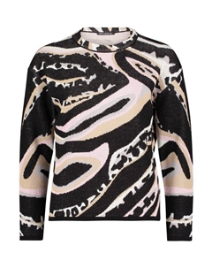 Пуловер Feinstrickpullover mit Jacquard, цвет Black/Rosé Betty barclay