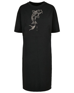 Короткое платье Oversized Kleid Koi Karpfen Asia, черный F4nt4stic