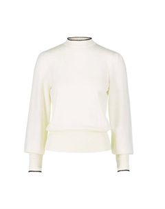 Пуловер Pullover mit Kontrastpaspel, цвет Patch CreamBlack Zero