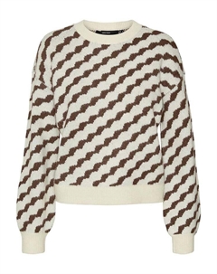 Пуловер Pullover, цвет Creme/Braun Vero moda
