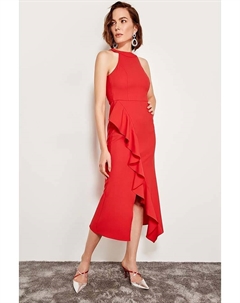 Платье до колена Kleid, красный Trendyol