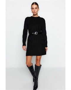 Короткое платье Strickkleid, черный Trendyol