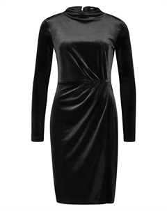 Короткое платье Samtkleid mit hohem Kragen, цвет Black Beauty Zero