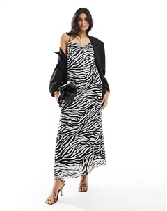 Облегающее платье макси с принтом «зебра» Object