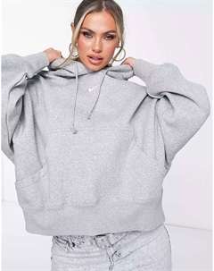 Оверсайз-пуловер mini swoosh серого цвета с парусом Nike