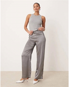 Широкие брюки металлик серого цвета Jdy