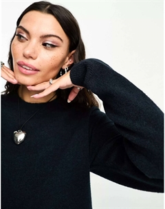 Темно-синий меланжевый вязаный джемпер Ayla Weekday