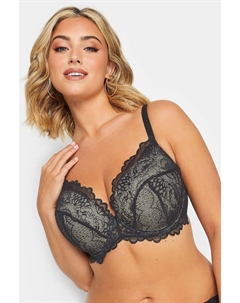 Бюстгальтер с глубоким вырезом на косточках и мягкой подкладкой, черный Yours