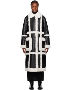 Черное пальто из искусственной кожи Patrice Stand studio