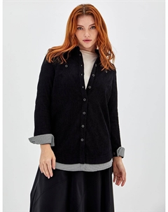 Многослойная вельветовая туника черная Kayra