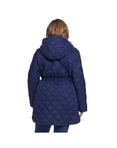 Стеганый анорак с капюшоном и капюшоном размера плюс, темно-синий Weathercast