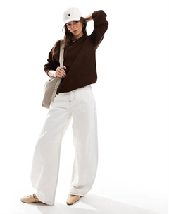 Пушистый джемпер оверсайз шоколадно-коричневого цвета Asos design