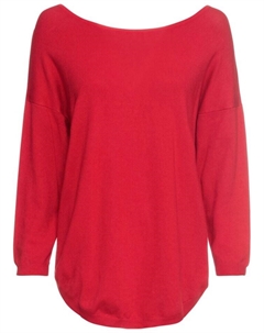 Пуловер с v-образным вырезом сзади, красный Bodyflirt