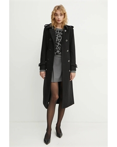 Плащ с добавлением шерсти GETINA1, черный Morgan