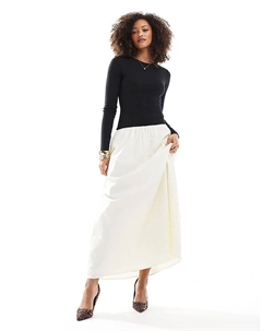 Длинное платье макси с заниженной талией и длинными рукавами в монохромном исполнении 4th & reckless