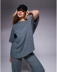 Топ Coord с приспущенными плечами в сланцево-сером цвете с грубой текстурой Asos design