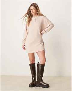 Супер мягкое мини-платье хенли кремового цвета Asos design