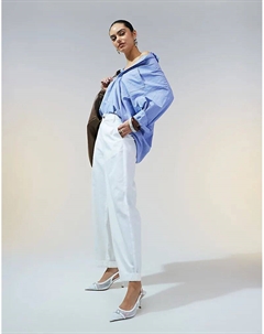 Брюки-бочки с отворотами в цвете «кремовый» Asos design