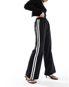 Широкие брюки с полосками по бокам в черную полоску 4th & reckless