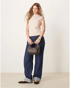 Свободный супермягкий топ с пришитой горловиной кремового цвета Asos design