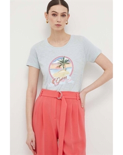 Хлопковая футболка, зеленый Guess