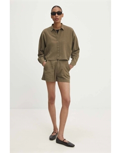 Льняные шорты, зеленый Answear lab