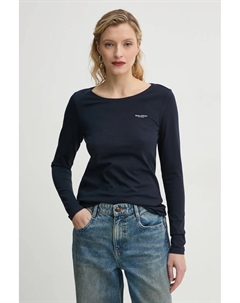 Хлопковый топ с длинными рукавами, темно-синий Marc o'polo